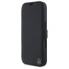 Etui Mercedes Book Case do iPhone 16 6.1” – Skórzane z Motywem Drewna, Czarne